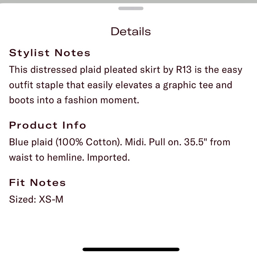 R13 Kilt Skirt sz SMALL - Picture 5 of 8